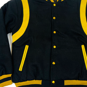 Chaqueta Varsity Regular para Hombre, Oversize, de Invierno, Transpirable, Casual, con Parches, Estilo Urbano, de Lana, OEM, con Bordados Personalizados y Cintas, con Calefacción - Product Image 3