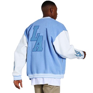 Custom Oem Men Varsity Letterman <b>Jackets</b> <b>Winter</b> Baseball Bomber Leather Sleeves Chenille Embroidered Logo Outerwear - Product Image 3