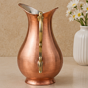 Carafe en cuivre avec poignée en laiton, design vintage, pour la salle à manger, carafe turque vintage de haute qualité et grande capacité - Product Image 3