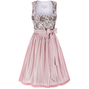 Vintage Floral Print A-Line Midi <b>Dress</b> With Bow Belt <b>Elastic</b> Waist Sleeveless Satin <b>Dress</b> For Holiday Celebration - Product Image 1