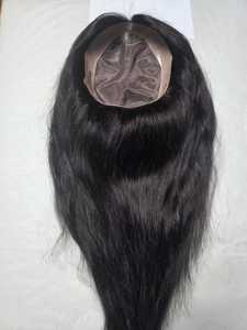 Peluca de cabello humano negro natural largo, base mono, calidad premium, cabello Remy, cabello indio para mujeres - Product Image 5