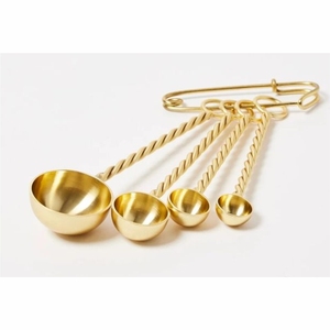 Premium Stainless Steel <b>Measuring</b> <b>Spoon</b> Set Gold Coffee Scoop Long Handle 15ml 30ml Metal Tablespoon for Milk Powder Spice - Product Image 4