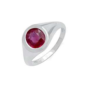 925 Sterling Silver Natural <b>Ruby</b> Round Cut <b>Ring</b> for <b>Men</b> Women Bezel set <b>Ring</b> Natural Red Gemstone Handmade Luxury Jewelry - Product Image 1
