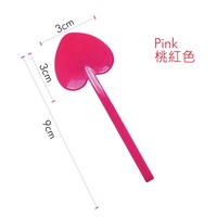 Gemaakt in Taiwan, hartvormige wegwerp lepeltjes van 9cm, voedselveilige PS plastic, schattige mini dessert/ijslepeltjes, multicolor, HACCP gecertificeerd.