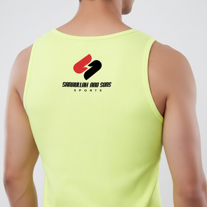 Débardeur en coton sans manches pour homme, idéal pour la gym et le fitness, personnalisable avec logo, respirant, coupe ample, vêtement de sport d'été - Product Image 5