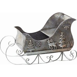 Stylish Red Metal Sleigh Christmas Decoration Outdoor Holiday Display Durable Irregular Shape - Product Image 1