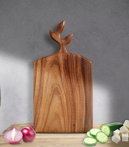 Planche à découper ronde en bois de bonne qualité, résistante au lave-vaisselle, durable pour couper les légumes, les fruits, la viande, le pain au quotidien - Product Image 1
