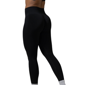 Black Women's Mid Rise Leggings High Stretch Workout Pants for Yoga Gym Running Fitness Training Activewear Quick Dry - Product Image 2