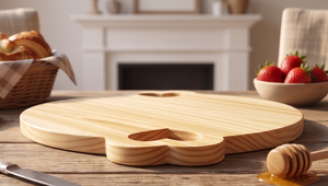 Planche à découper décorative en bois d'acacia et bambou pour servir la pizza et couper le fromage en cuisine (vente en gros) - Product Image 3