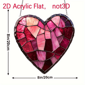 Attrape-soleil en acrylique en forme de cœur CIFbuy, style vitrail, décoration de fenêtre, cadeau pour les fêtes, cristal TikTok pour Temu Pick - Product Image 2
