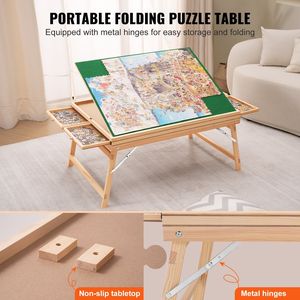 Puzzle regolabile a 3 angoli inclinabili 1500 pezzi in legno Puzzle Plateau con 4 cassetti gambe pieghevoli regalo per adulti per mamma - Product Image 4