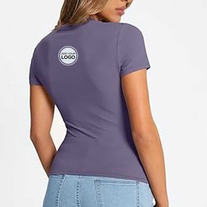 T-shirts slim fit en tissu mélangé noir chiné pour femmes Bella Canvas Bella + Canvas - Product Image 2