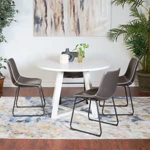 Set da Pranzo Rotondo Varna 5 Pezzi, Elegante Tavolo a Cavalletto con 4 Sedie per Sala da Pranzo - Product Image 1