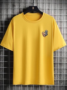 เสื้อยืดแขนสั้นลำลองผู้ชาย คอกลม สีเทา ทรงปกติ ระบายอากาศได้ดี แห้งเร็ว ผ้าฝ้ายถัก พิมพ์ลายตามสั่ง AGSH INTL - Product Image 2