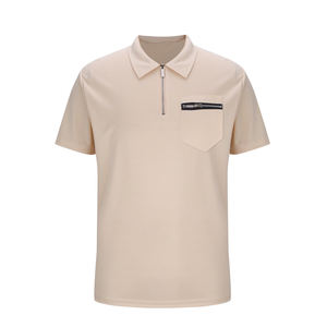 Custom Logo Design Quarter Zip Short Sleeve <b>Polo</b> <b>Shirts</b> Mens Muscle Fit Performance Sports Gym Casual <b>with</b> <b>Pockets</b> <b>Shirts</b> - Product Image 1