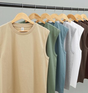 T-shirt décontracté sans manches pour homme, 100 % coton 120g, respirant, avec logo frontal, collection été - Product Image 1