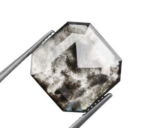 Diamant de laboratoire unique taille émeraude 2,30 carats, percé au laser, diamant de laboratoire octogonal taille sel et poivre sur mesure pour bijoux - Product Image 2