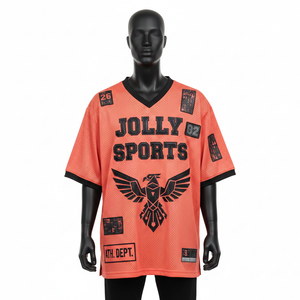 เสื้อบาสเก็ตบอลผู้ชายพรีเมียม ผ้าตาข่าย ทรงแอธเลติก ปักลาย ปักโลโก้ด้วยความร้อน ผ้าฝ้าย 100% เสื้อยืดผู้ชายทรงหลวม พิมพ์ลาย - Product Image 6