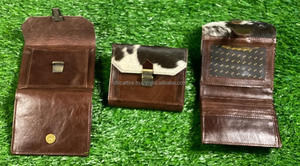 Nuovi veri capelli fatti a mano su pelle di pelliccia di cuoio piccoli portafogli moneta molto elegante e resistente vera pelliccia di vacchetta portafogli in pelle - Product Image 6