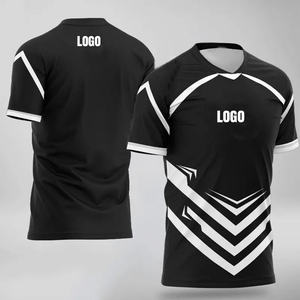 Maillot de sport pour homme SFIVE INDUSTRIES 2027, col en V, imprimé par sublimation, noir et blanc, séchage rapide, tenue de sport électronique, uniforme pour joueur adulte - Product Image 1