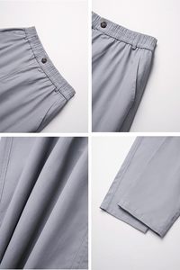 <b>Men's</b> Grey <b>Cargo</b> Jogger Pants Casual <b>Lightweight</b> <b>Trousers</b> With Side Pockets Elastic Cuffed Hem - Product Image 4