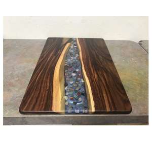 Tabla de cortar contemporánea de madera y resina epoxi para cortar frutas, verduras y carne, tabla de cortar de lujo para uso en la cocina. - Product Image 2