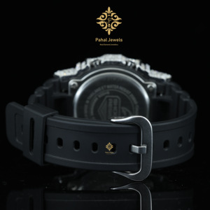 นาฬิกาดิจิตอลประดับเพชร Pahal Jewels ตัวเรือนทรงสี่เหลี่ยมขนาด 40 มม. สายยาง นาฬิกาควอตซ์สุดหรูสำหรับผู้ชาย - Product Image 2