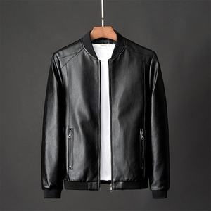 ANSZKTN Autumn <b>Winter</b> Plus 8XL Size Fashion Men's <b>Leather</b> <b>Jackets</b> Solid Color Zipper Faux <b>Leather</b> Casual PU <b>Jacket</b> for Men - Product Image 1