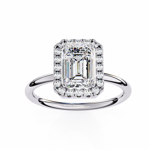 Anillo de Compromiso y Boda de Diamante Cultivado en Laboratorio, Corte Esmeralda y Baguette Cónico, 1.50 CT, Certificado IGI, HPHT CVD, Oro 14k, para Mujer - Product Image 5