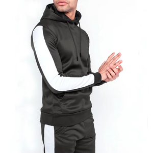 Conjunto Deportivo de 2 Piezas para Hombre, Color Gris, con Capucha, Manga Larga, Bloques de Color, Estilo Casual, con Bolsillos Laterales, Corte Regular, Estilo Otoñal - Product Image 5