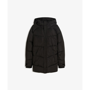 Chaqueta de plumón negra personalizada al por mayor para mujer, abrigo largo cálido de invierno, parka con capucha, aislada, para exteriores, estilo urbano, OEM - Product Image 1