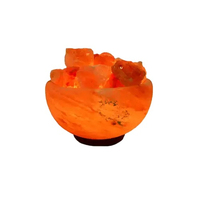 Lampe de table décorative en cristal de l'Himalaya avec éclat chaleureux, bol lumineux en sel de l'Himalaya pour la maison, la chambre, le salon, le bureau