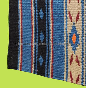 Tapis de selle occidental multicolore de qualité extrême laine néo-zélandaise cuir Offre Spéciale équitation anglaise couverture polaire feutre de fourrure - Product Image 2