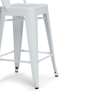 Rayne 24\" Set of 2 White Metal Counter Height <b>Dining</b> <b>Stools</b> - Product Image 5