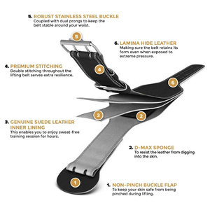 Genuine Leather Weight Lifting <b>Belt</b> Powerlifting Training Bodybuilding <b>Belt</b> - Product Image 4