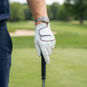 <b>Maximize</b> Wear Men's White Genuine Leather Breathable Full Finger Golf Glove Right Hand Hook Loop Closure Non-Slip Professional - Product Image 6