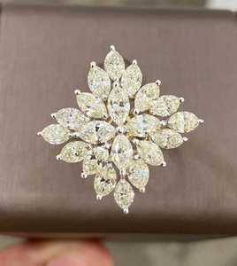 Anillo Floral con Diamante Cultivado en Laboratorio de Corte Marquise de 4.00CT Aproximadamente, Oro Sólido de 18K, Regalo de Lujo para Compromiso, Boda o Fiesta para Novia - Product Image 5