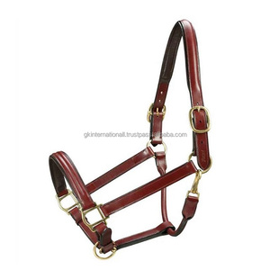 Cuir véritable Cheval Rembourré Halter Triple Couture double pli entièrement réglable en cuir Cheval Halter à prix abordable - Product Image 1