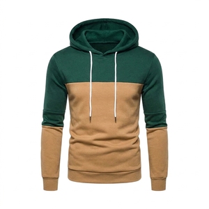 Wholesale Men's Winter 100% Cotton <b>Fleece</b> Hoodie 2 Color Solid Lined Pullover Hooded Sweatshirt Casual Plain Dyed Polyester Cott - Product Image 5