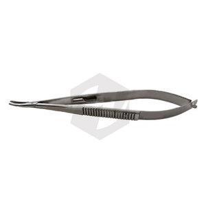 Porte-aiguille Castroviejo courbé 14 cm, micro-chirurgical, à poignée de verrouillage manuelle, en acier inoxydable, pointe fine, forceps certifié CE, garantie 5 ans - Product Image 2