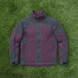 <b>Men</b> Burgundy Gray Color Block Windbreaker <b>Jacket</b> Stand Collar Full Zip Outdoor <b>Utility</b> Sports <b>Jacket</b> - Product Image 6