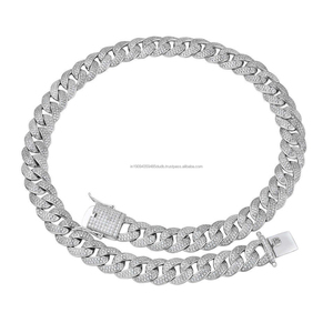 Collier en argent sterling 925 serti de pierres de moissanite, bijoux de luxe hip-hop pour hommes et femmes - Product Image 1