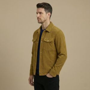 เสื้อแจ็คเก็ตผ้าลูกฟูกสำหรับผู้ชาย เสื้อแจ็คเก็ตเชิ้ตติดกระดุมลำลองทรงเข้ารูป - Product Image 4