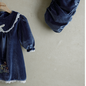 Moq 50ชุดเดรสคอลเลกชั่นผ้าฝ้ายสไตล์วินเทจสำหรับเด็กผู้หญิงชุดเดรสคอกลมปักลูกไม้ยาวถึงเข่าสำหรับฤดูหนาว - Product Image 3