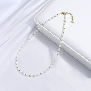 Collar de Perlas con Cuentas de Bambú y Conchas Marinas Naturales para Mujer, Estilo Fresco y Moderno, Venta al por Mayor - Product Image 4