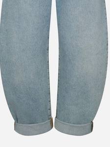 Pantalones Jogger de Forro Polar Transpirable para Mujer, Corte Holgado, con Logotipo Personalizado, Cintura Media, Diseño Casual de Frente Plano para Invierno, Teñido Liso - Product Image 3