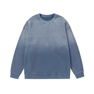 Sweat-shirt à col rond pour homme, dégradé de couleurs, style vintage, effet délavé, décontracté, manches longues - Product Image 3