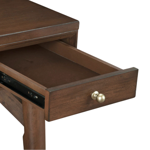 Modern Solid Wood Writing <b>Desk</b> with Drawers Mid Century Home Office Study Table Walnut Finish Wooden <b>Work</b> <b>Desk</b> - Product Image 5
