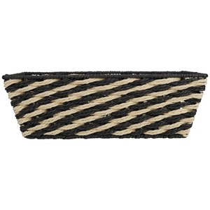 ตะกร้าสานจากหญ้าทะเลลายทางสีดำ ตะกร้าเก็บของทำมือ ขายส่ง เป็นมิตรกับสิ่งแวดล้อม ผลิตในเวียดนาม - Product Image 4