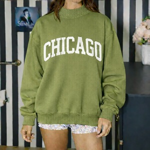 Sweat-shirt oversize minimaliste à col montant pour femme – Confortable et idéal au quotidien - Product Image 6